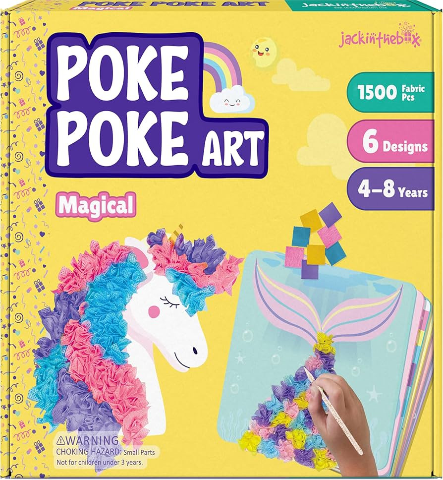 jackinthebox Poke Poke Art – Magical Theme, Mess-Free Fabric Art and Craft, Flower Pressing Kit... | Amazon (US)