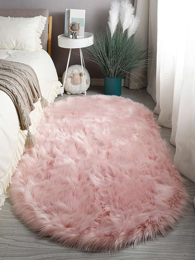 1pc Solid Color Pink Rug, Modern Acrylic Fluffy Floor Mat For Living Room And Bedroom ,Room Decor | SHEIN