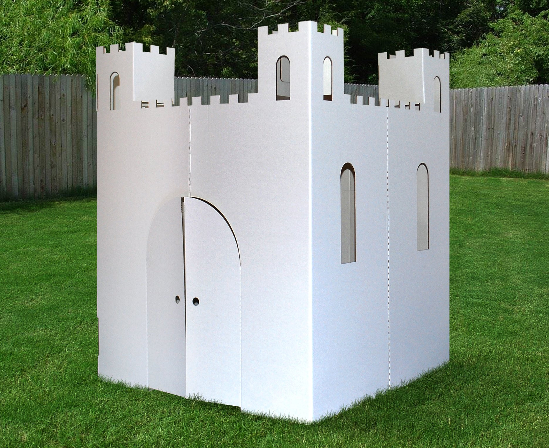 Easy Playhouse Blank Castle - Kids Art and Craft for Indoor & Outdoor Fun Color, Draw on this Blank Canvas–Decorate and Personalize a Cardboard Fort, 32 by 32 by 43. 5 inches Made in USA Age 3 and up | Amazon (US)