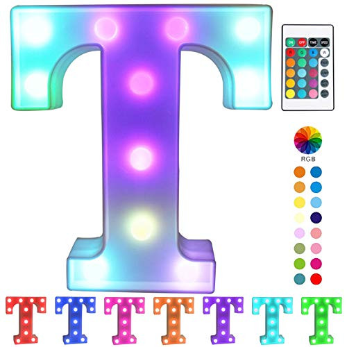 Pooqla Colorful LED Marquee Letter Lights with Remote – Light Up Marquee Signs – Party Bar Le... | Amazon (US)