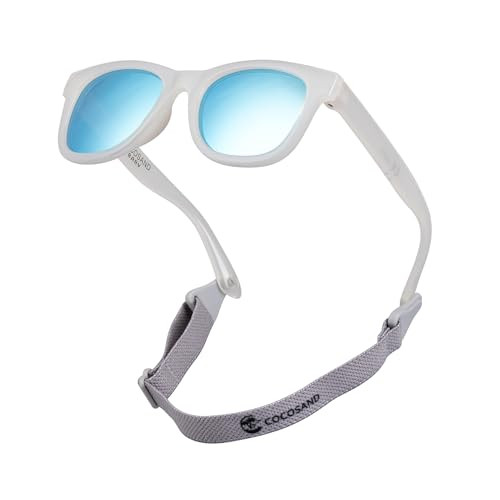 COCOSAND Flexible Polarized Baby Sunglasses with Strap Soft Silicone Nose Pad UV Protection for Infant Toddler Boys Grils Age 0-24 Months | Amazon (US)