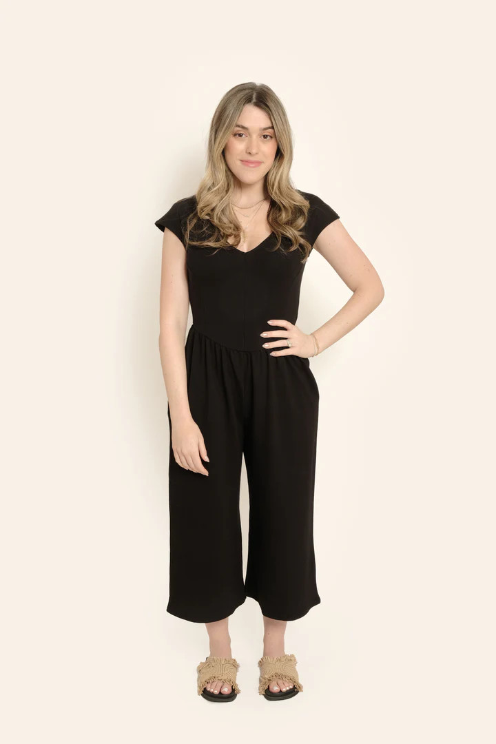 Cali Culotte Romper in Midnight Black | SMASH+TESS CA