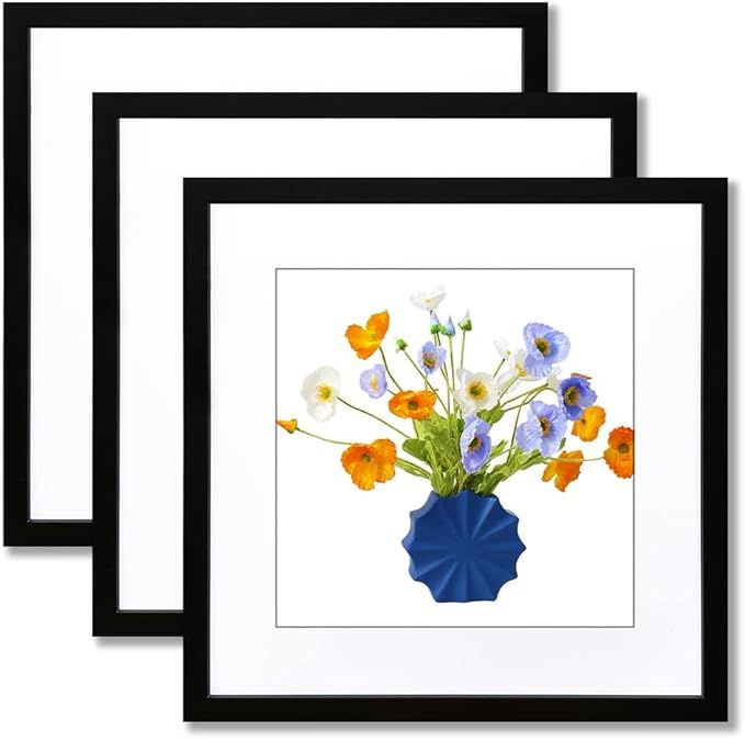 THREELOVE 14x14 Frame Black, Display Picture 10x10 with mat or 14x14 Without mat, Photo Poster Pi... | Amazon (US)