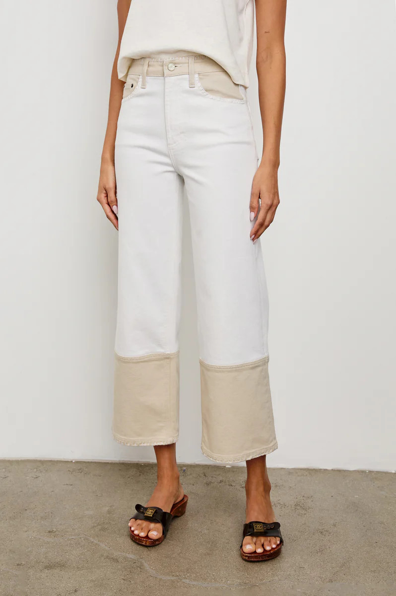 GETTY CROP WIDE LEG - CREMA EMBROIDERED | Rails