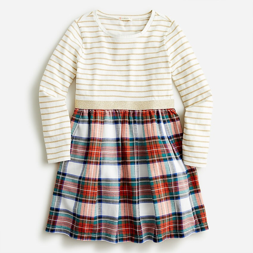 Girls' mixy dress in tartan | J. Crew US