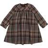 Sweet Plaid Long Sleeve Dress, Brown | Maisonette