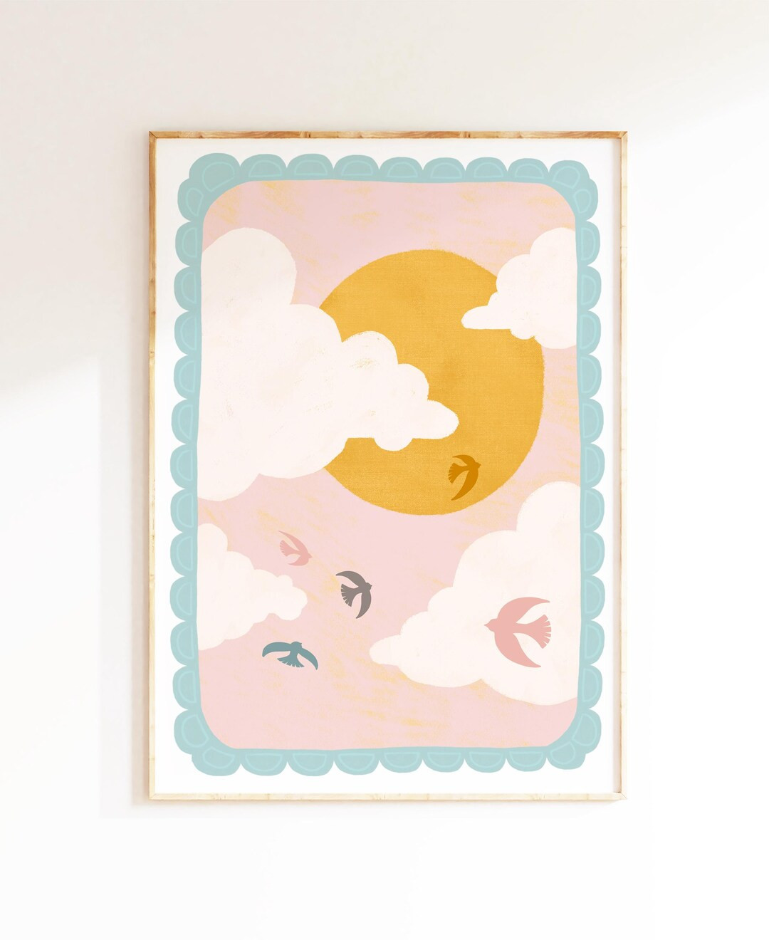 Kids Room Decor, Girls Room Prints, Sunshine Print, Cloud Print, Sunshine Nursery, Pastel Decor, ... | Etsy (US)