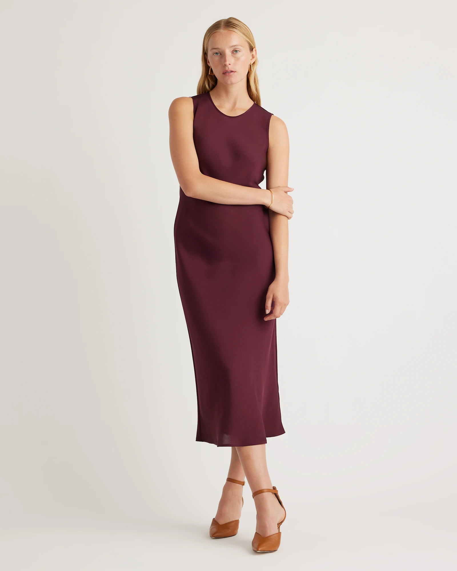 Washable Stretch Silk Tank Midi Dress | Quince
