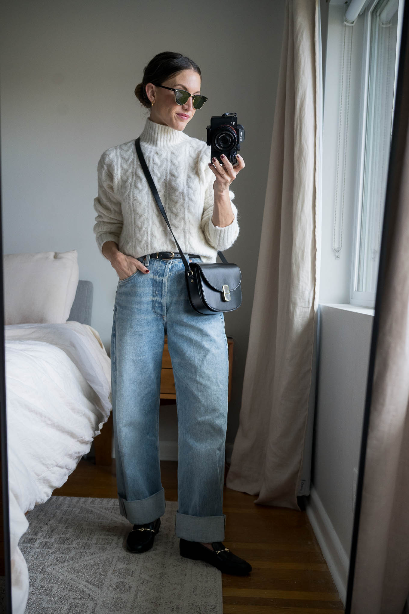 Daily Look 11.18.24

Sézane sweater, XS, TTS. Citizen's Of Humanity Jeans, 23, I sized down 2 sizes. Larroudé loafers, TTS. Sézane bag. Quince sunglasses. Makena Hoops from Sela Designs, ASHLEYROHR10 for 10% off.  

 #LTKHoliday #LTKSeasonal #LTKOver40