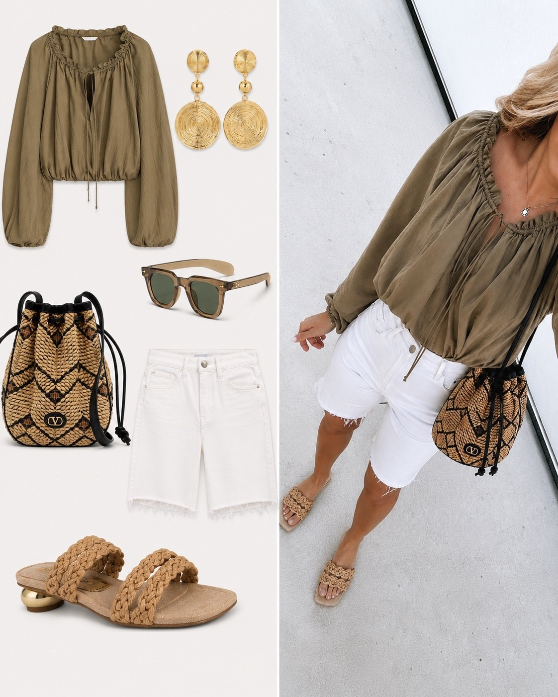 Casual summer outfit. My most worn shorts for sure and I own the blue pair too.