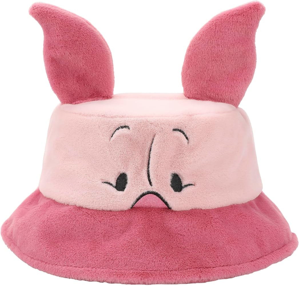 Bioworld Winnie The Pooh Piglet Pink Short Faux Fur Bucket Hat | Amazon (US)