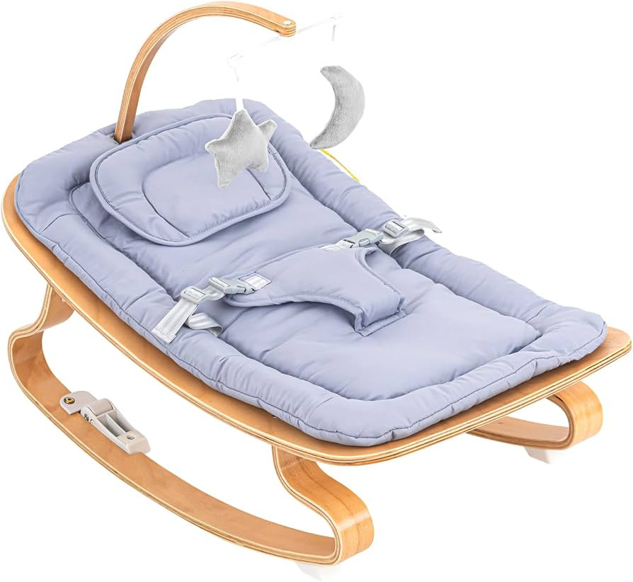 Baby Bouncers for Infants,2-in-1 Baby Bouncer Seat & Infant to Toddler Rocker,Portable Wooden Bab... | Amazon (US)