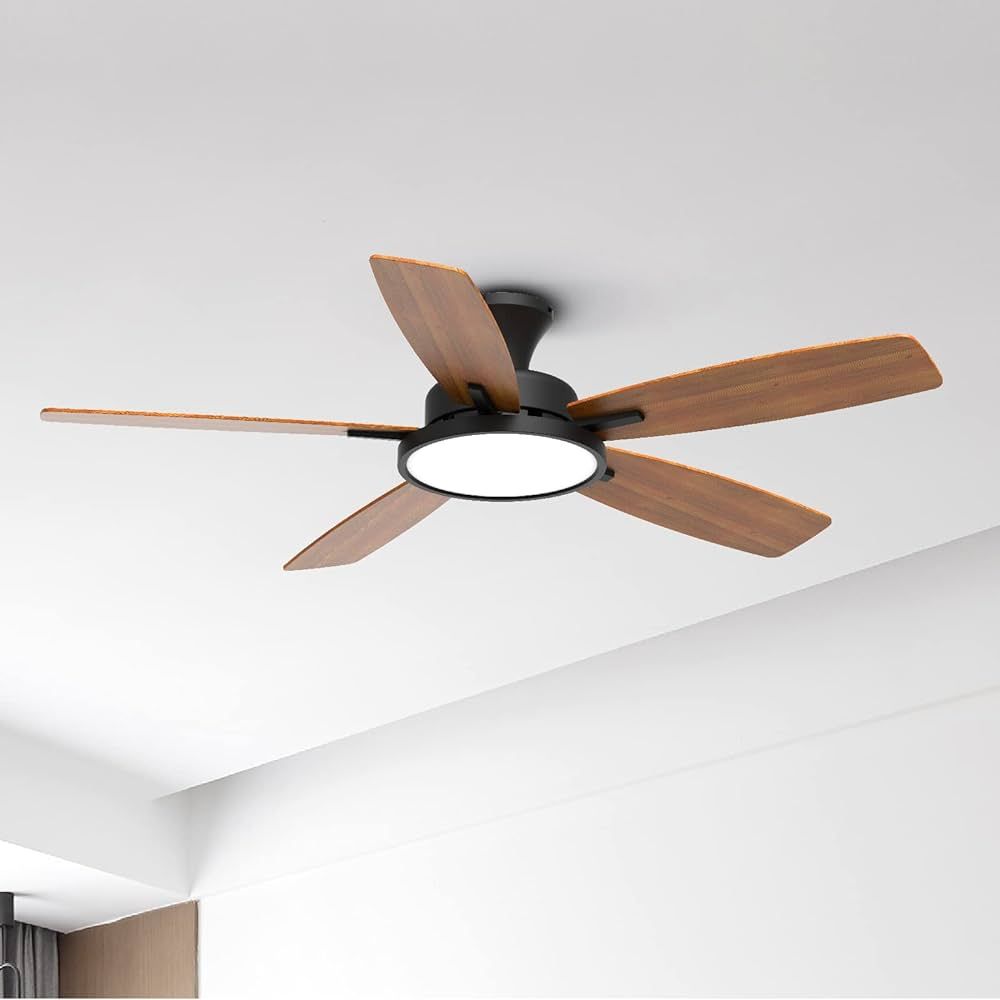 TALOYA 52 inch Ceiling Fans with Lights,Ultra Silent Multifunctional Ceiling Fan with Three Color... | Amazon (US)
