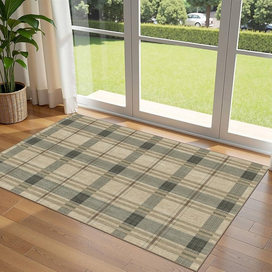 3x5 Buffalo Entry Rug - Washable Indoor Outdoor Mats for Front Door | Amazon (US)