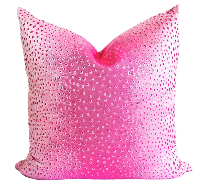 Fuchsia Pink Lizard Print Pillow Cover - Etsy | Etsy (US)