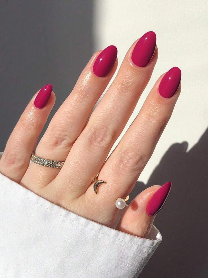 Instantly Upgrade Your Look With, 24pcs R Ed Short Oval Nude Glossy Short Press-On Nails, Macaron... | SHEIN