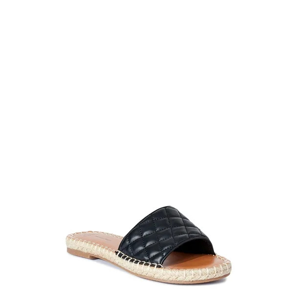 Time and Tru Women’s Quilted Espadrille Slides | Walmart (US)
