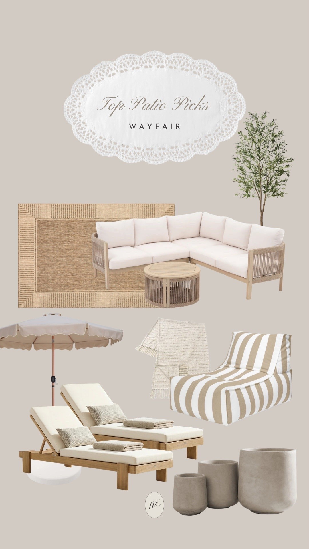 #AD 
My top @wayfair patio picks 
I love this sectional & the rug is a perfect outdoor rug 
#WayfairPartner
#Wayfair