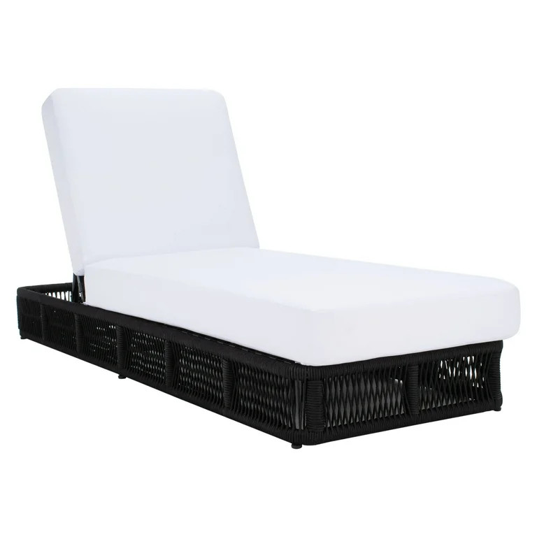 SAFAVIEH Gillian Outdoor Patio Sunlounger, White/Black | Walmart (US)