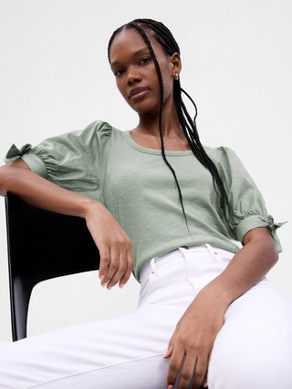 Puff Sleeve Rib Top | Gap (US)