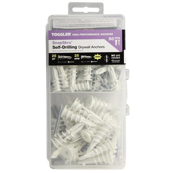 TOGGLER SnapSkru 50-Pack Assorted Length Assorted Diameter Kit Drywall Anchor (Screws Included) L... | Lowe's