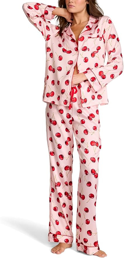 Victoria's Secret Satin Pajama Set, Long Sleeve Button Down Shirt & Pants, Sleepwear for Women (X... | Amazon (US)