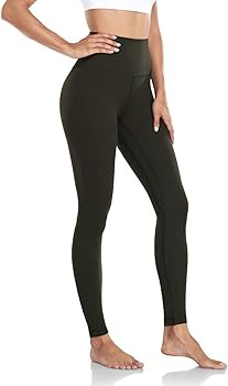 HeyNuts Essential Full Length Yoga Leggings, Women's High Waisted Workout Compression Pants 28'' | Amazon (US)