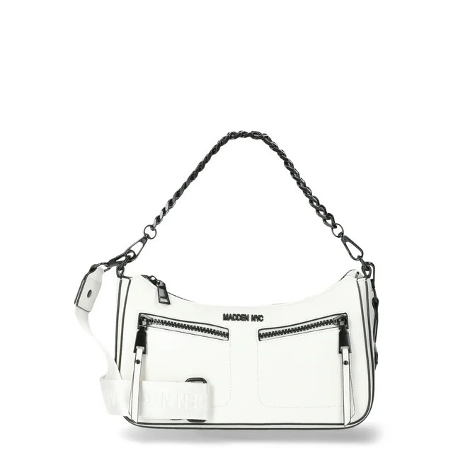Madden NYC Women's Double Front Pocket Crossbody, White - Walmart.com | Walmart (US)