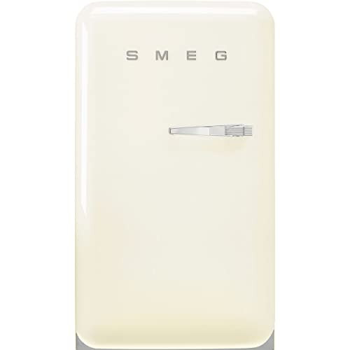 Smeg FAB10 50's Retro Style Aesthetic Refrigerator with 4.48 Cu Total Capacity, 2 Glass Shelves, LED Internal Light, 22-Inches, Cream Left Hand Hinge Made In Italy | Amazon (US)