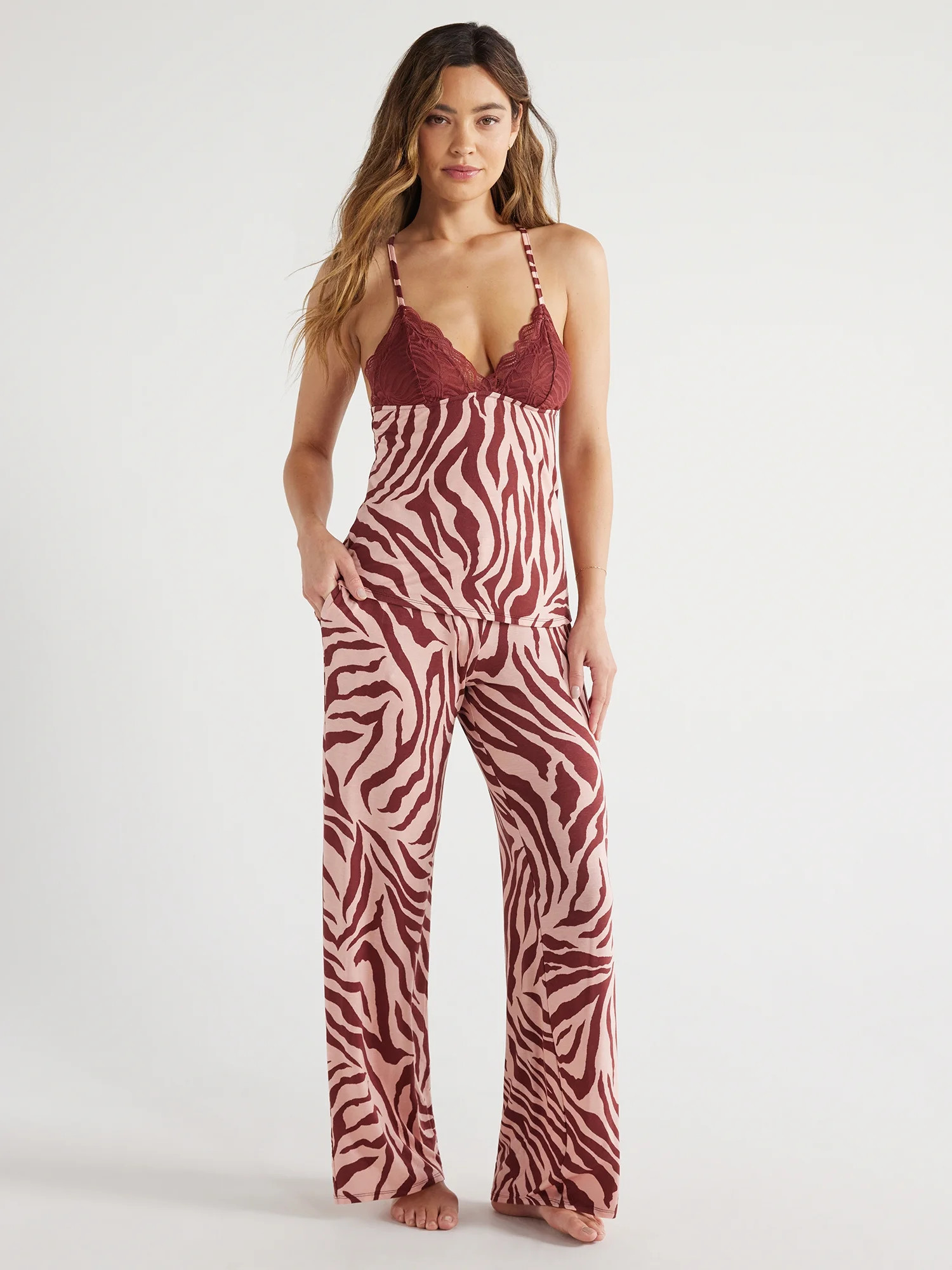Sofia Intimates Women's and Plus Modal Cami and Pajama Pants Set, 2-Piece, Sizes XS-3X | Walmart (US)