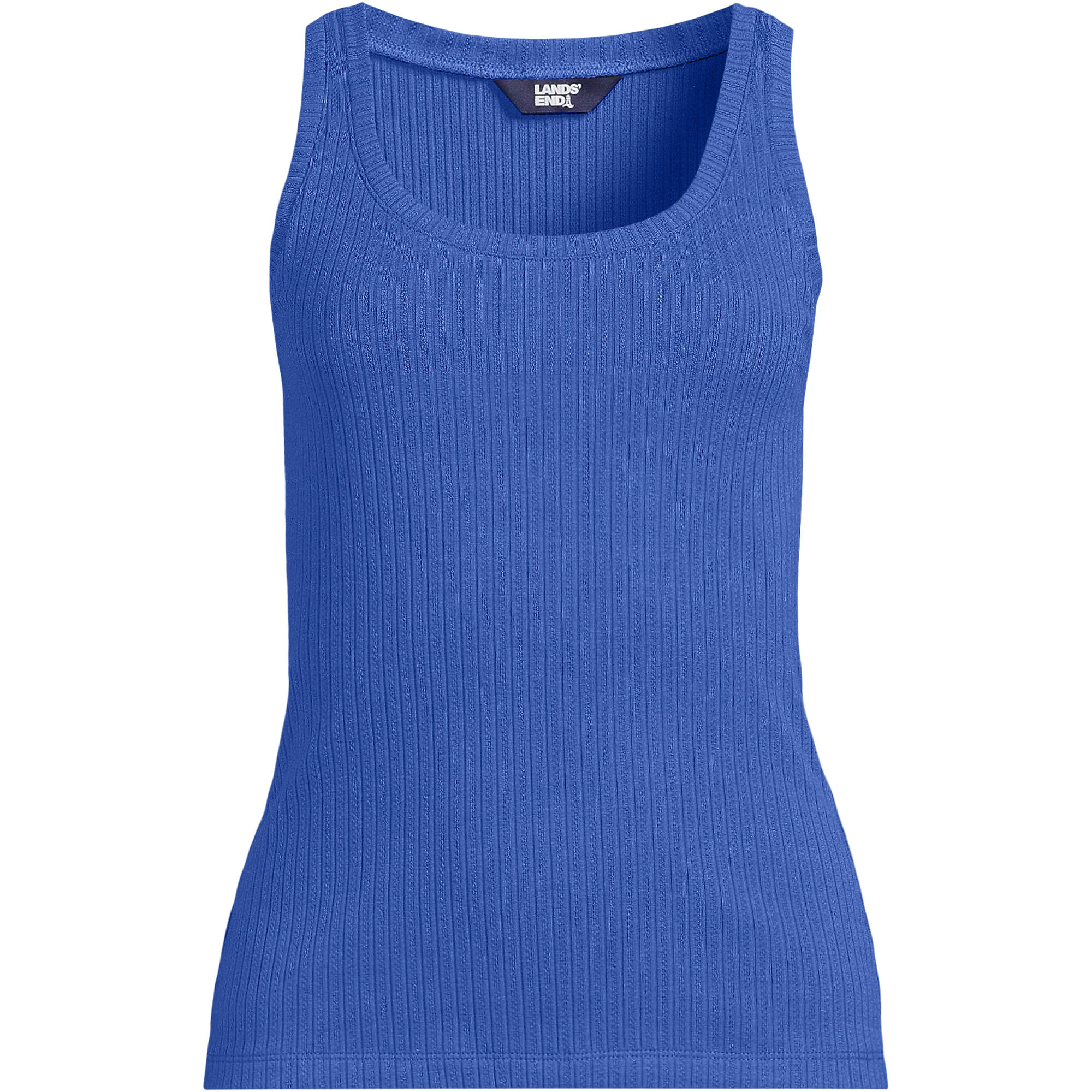 Women's Pointelle Rib UNeck Tank | Lands' End (US)