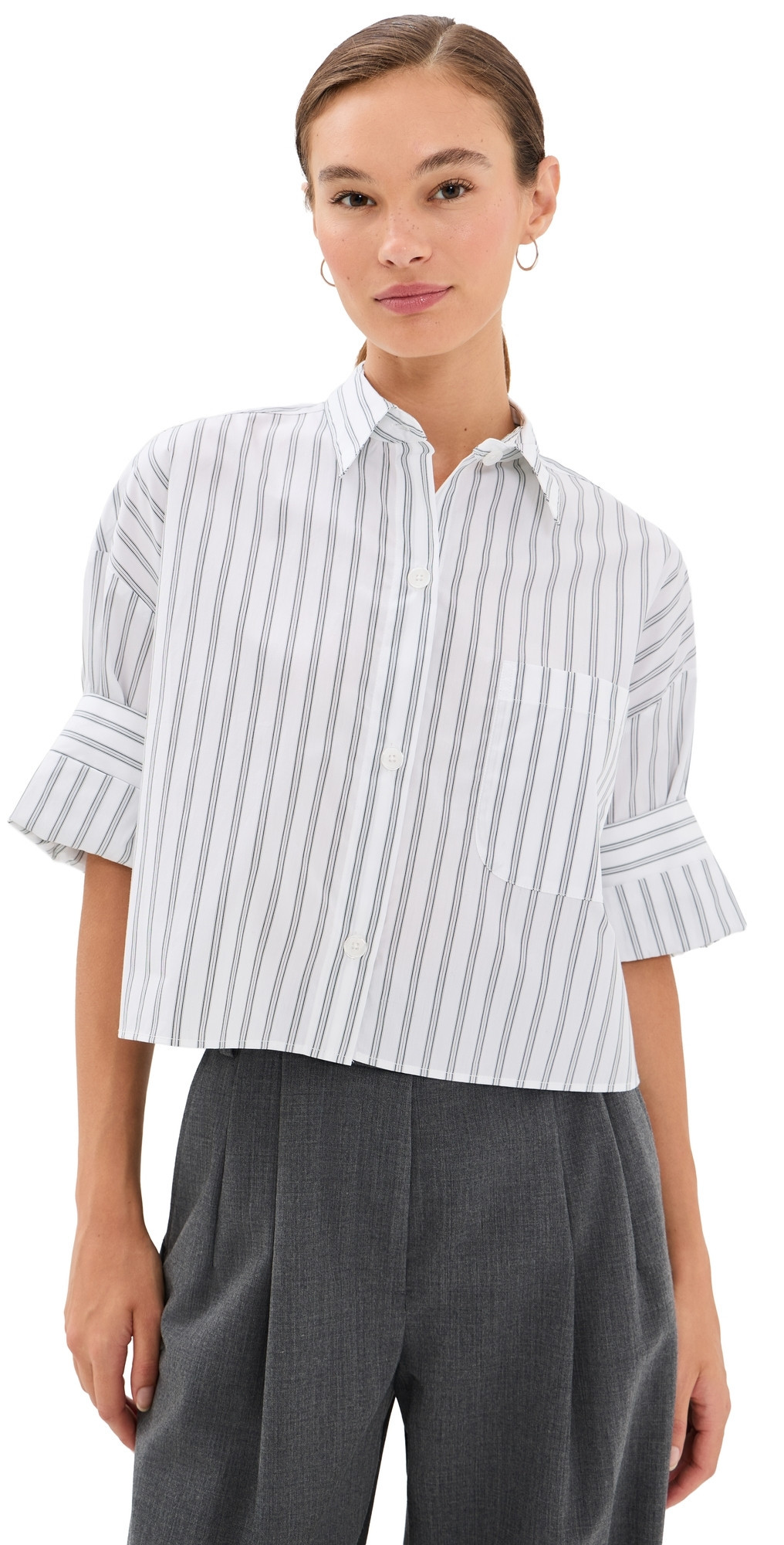 TWP Next Ex Shirt White / Green M/L | Shopbop
