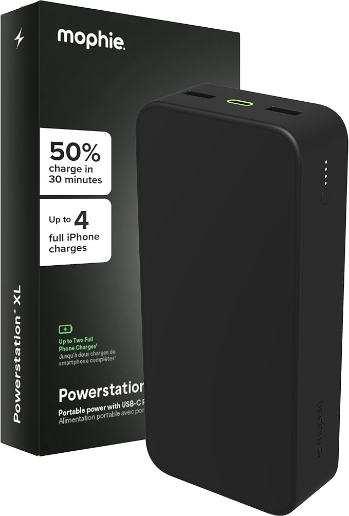 mophie Powerstation XL Power Bank 2023-20,000 mAh Large Internal Battery, (2) USB-A Ports and (1)... | Amazon (US)