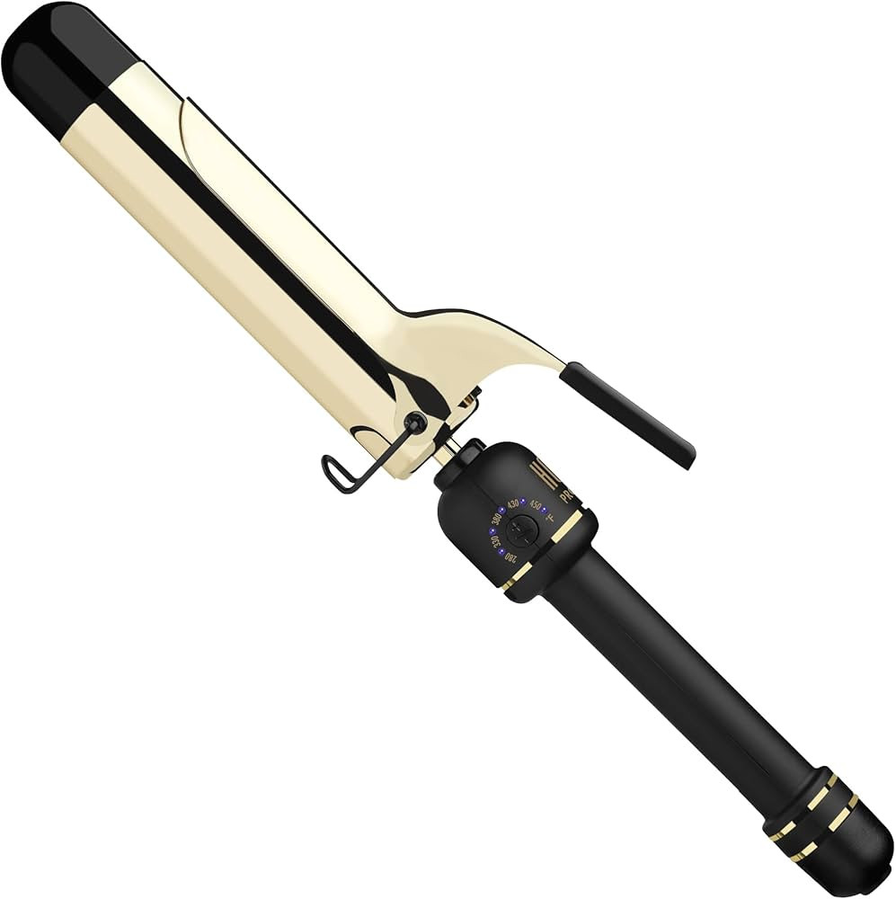 HOT TOOLS New and Improved 24K Gold Professional 1.5" Extended Barrel Curling Iron with Clamp for... | Amazon (US)