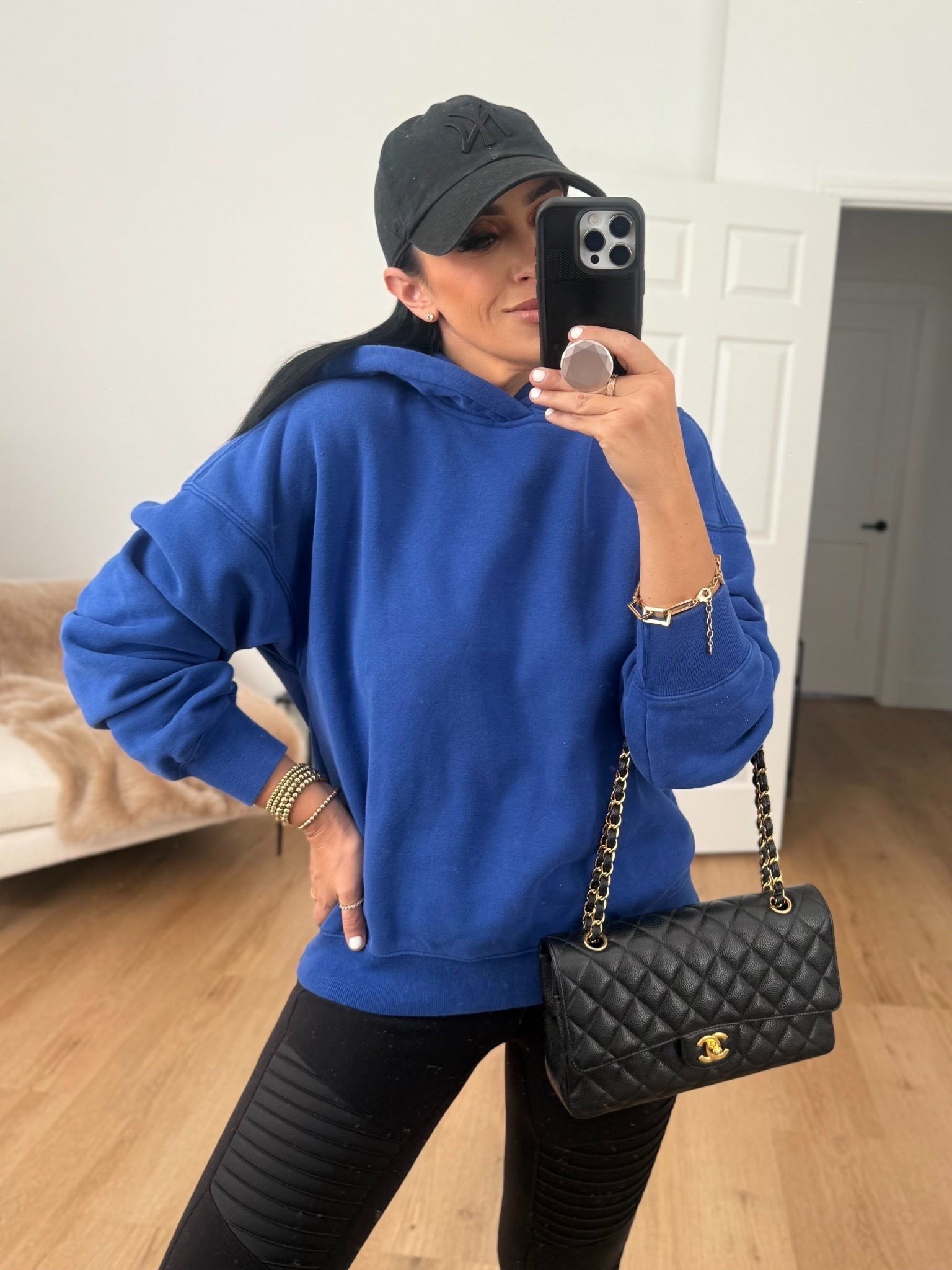 Alo Yoga Moto Leggings. Abercombie Sunday Hoodie wearing size medium $52 originally $70. 