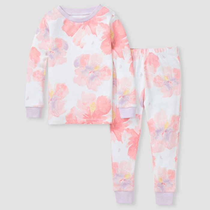 Burt's Bees Baby® Toddler Girls' 2pc Floral Pajama Set - Purple | Target