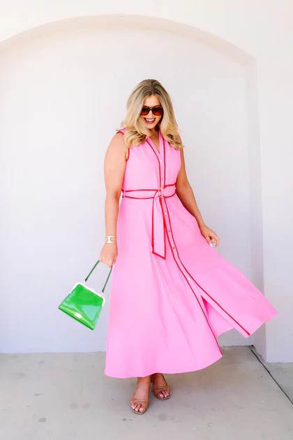 Harmony Pink Sleeveless Maxi Dress | The Willow Tree