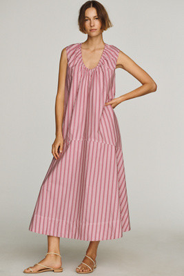 Maeve Sleeveless Cotton Poplin Maxi Dress | Anthropologie (US)