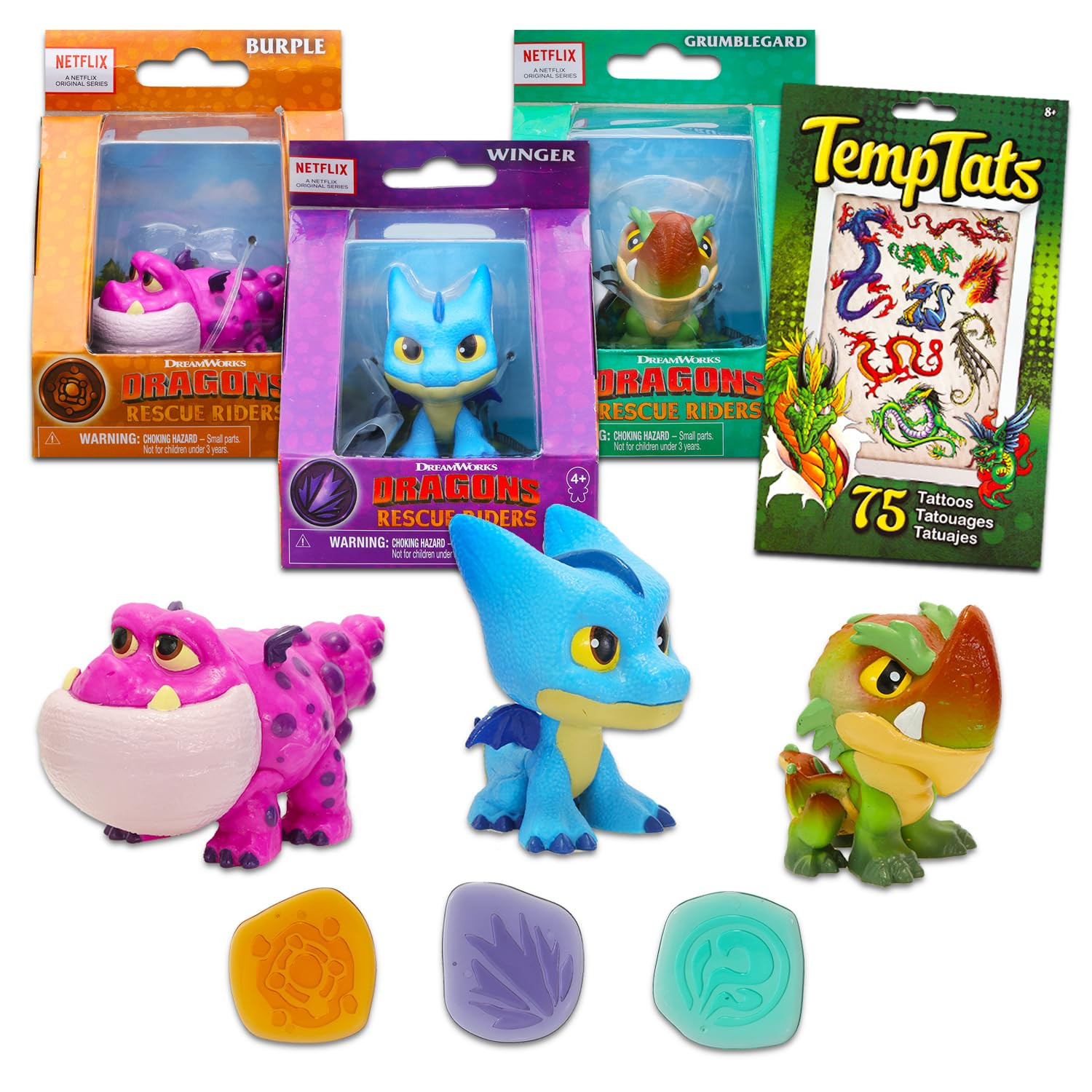 DreamWorks How to Train Your Dragon Action Figures - Bundle with 3 Dragons Figurines Plus Tattoos... | Amazon (US)