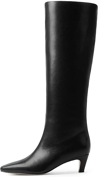 Knee High Boots Women Square Toe Kitten Heel Tall Boots | Amazon (US)