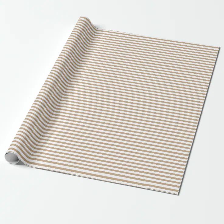 Elegant Almond Brown Stripes Wrapping Paper | Zazzle | Zazzle