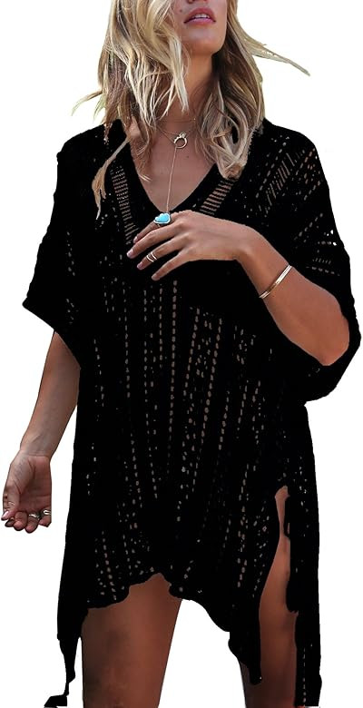 Jeasona Women’s Bathing Suit Cover Up for Beach Pool Swimwear Crochet Dress | Amazon (US)
