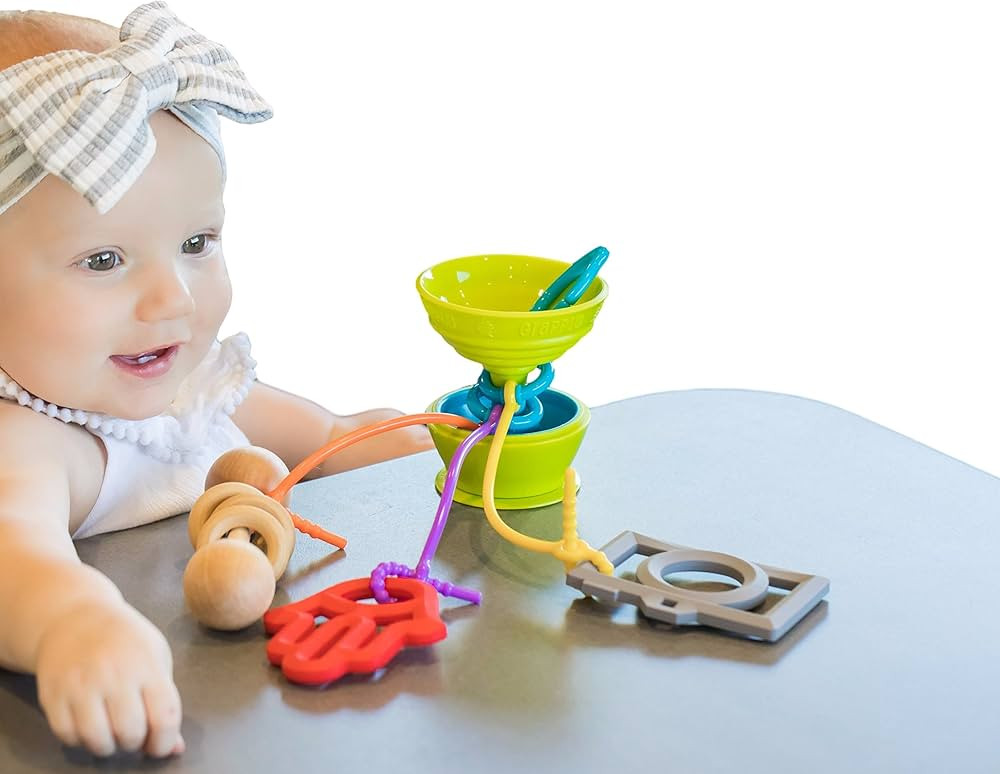 Grapple Suction Cup High Chair Toys Holder | 3 Toy Tethers Keep Toys from Falling | Holds Teether... | Amazon (US)