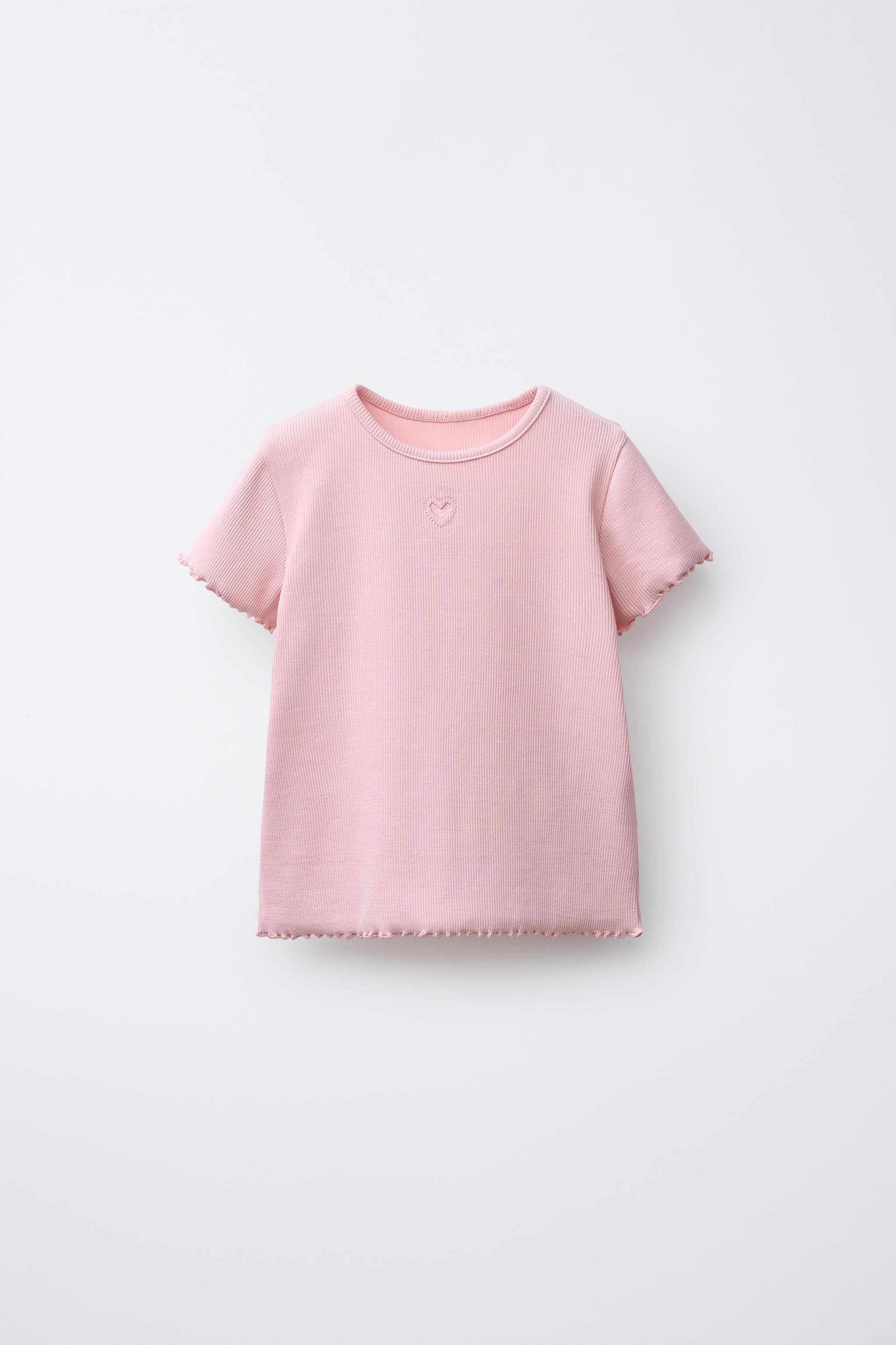 HEART CUT-OUT RIBBED T-SHIRT | Zara US