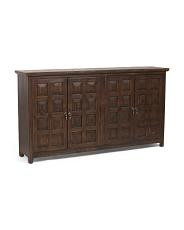 74x40x60 Solid Wood 4 Door Console Table | TJ Maxx