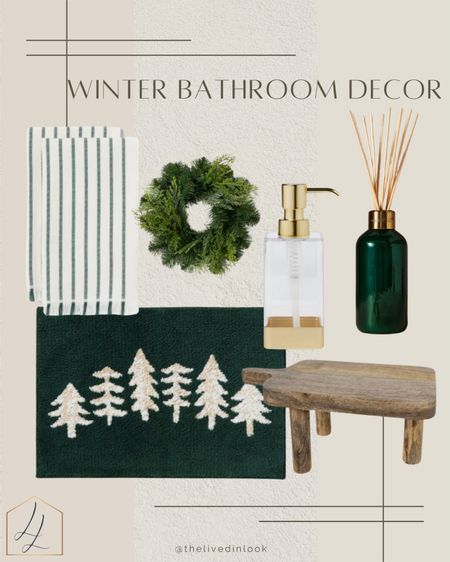 Bathroom decor that can through the holidays and all winter long. 

Holiday decor, bathroom decor, winter bathroom decor, festive bath rug, green Christmas aesthetic

#LTKHoliday #LTKSeasonal #LTKhome