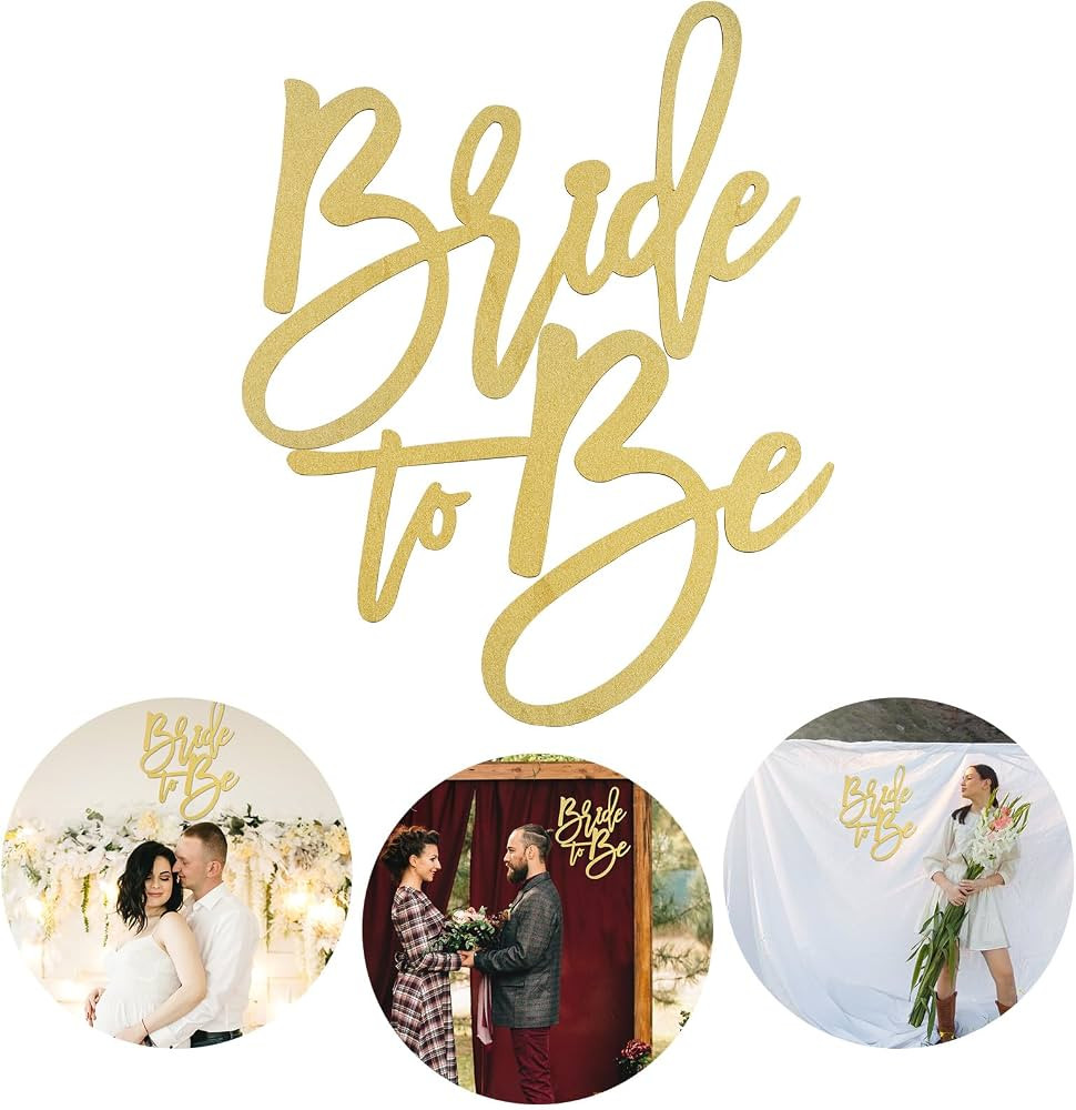 Wooden Bride to Be Sign Gold Wood Bridal Shower Sign for Bachelorette Engagement Wedding Bridal S... | Amazon (US)