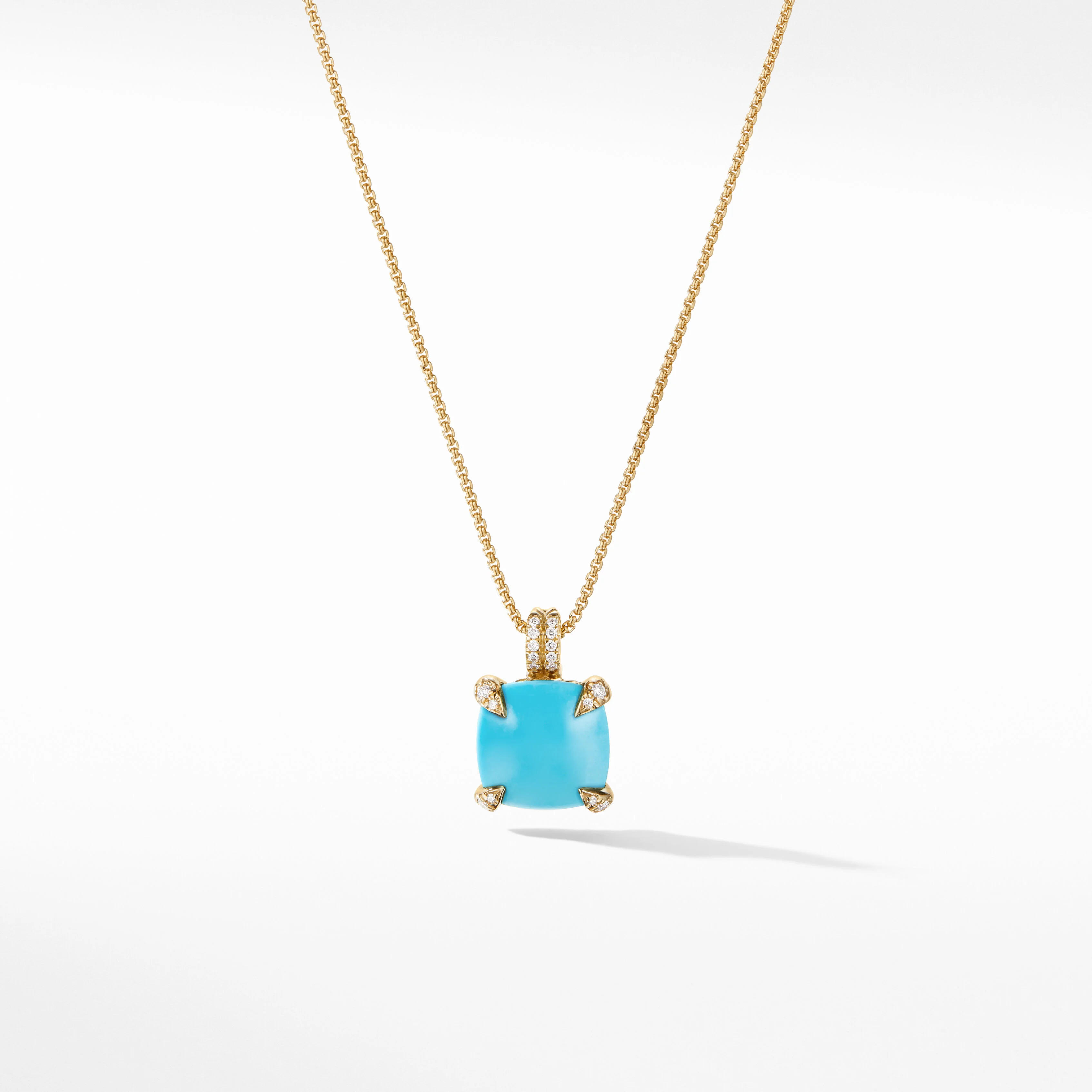 Chatelaine® Pendant Necklace in 18K Yellow Gold with Citrine and Pavé Diamonds | David Yurman
