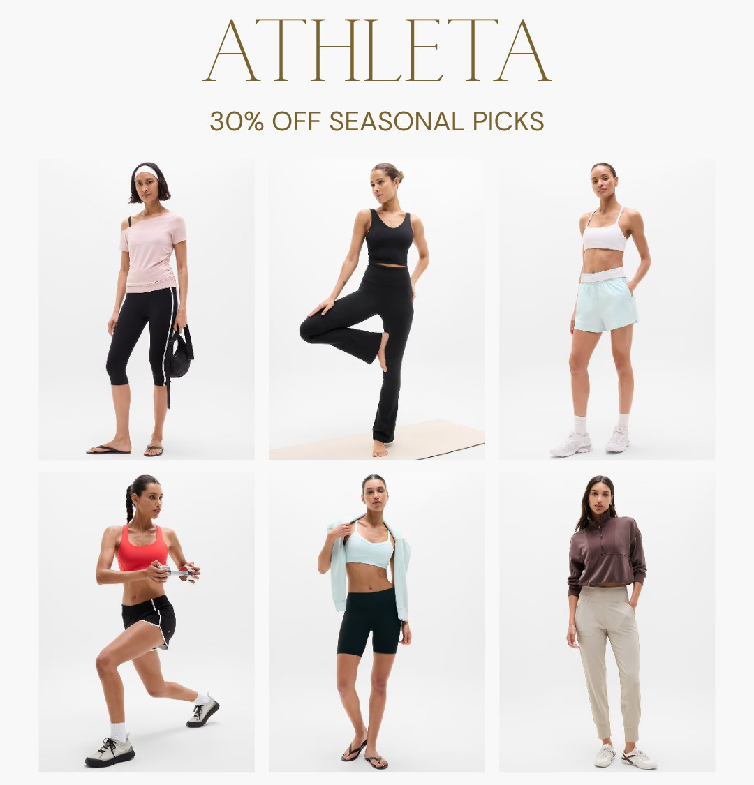 [8/12/26] Athleta 30% off seasonal picks 

 #LTKootd #LTKActive #LTKSaleAlert