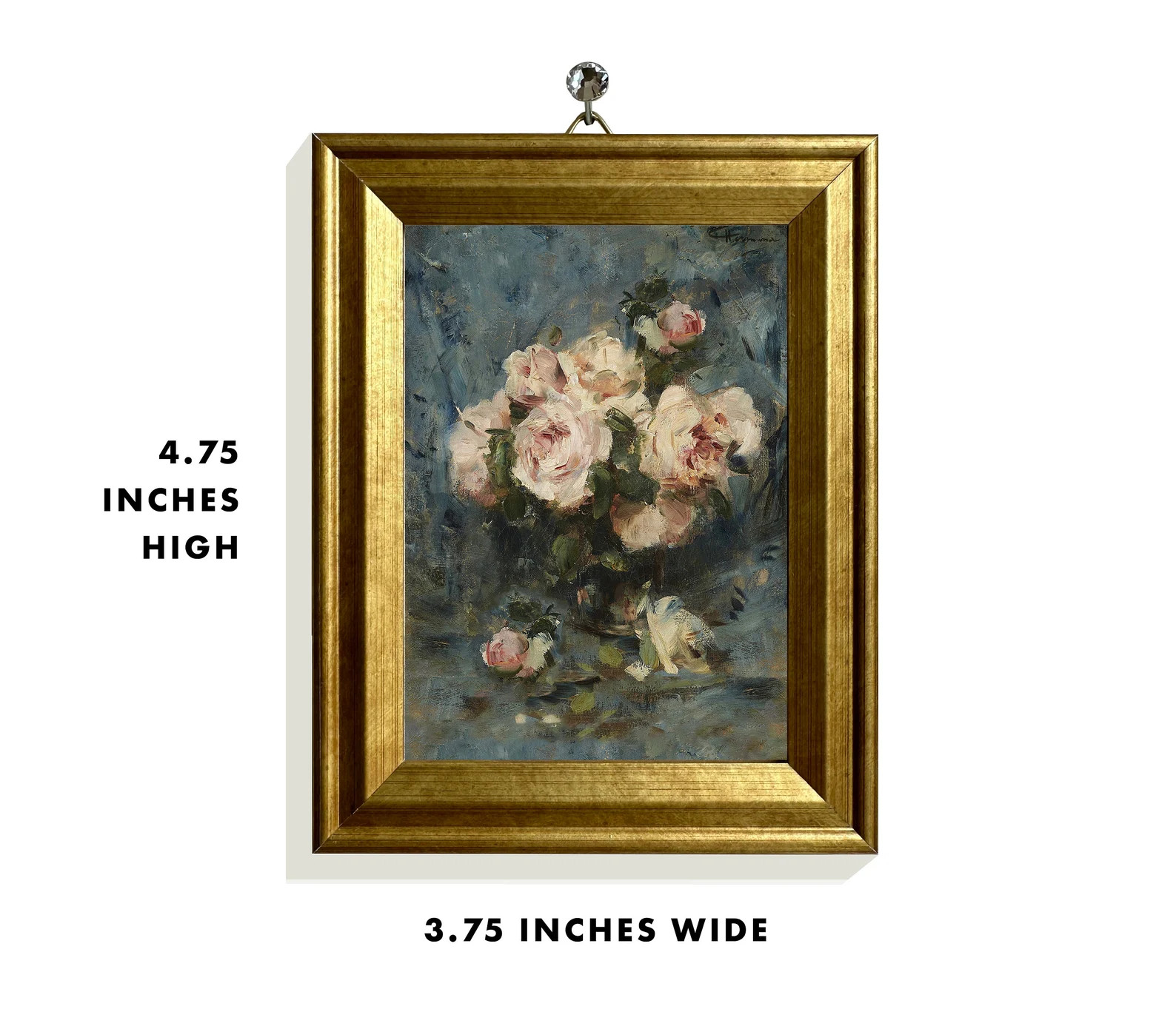 Small Framed Print of Floral Painting Antique Vintage Rose - Etsy | Etsy (US)